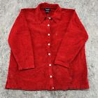 Denim Co Sweater Mens 2XL Red Knit Button Down Corduroy Long Sleeve