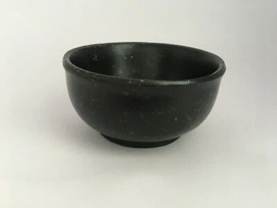 Mortero de piedra de toque real indio tallado a mano antiguo coleccionable Foto 1 de 4