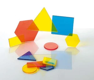 Transparent Attribute Blocks Mini Jar Set Of 60 Colorful Plastic Shapes Light Bo - Picture 1 of 6