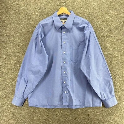 Enro 衬衫男式 18 高蓝色纽扣领长袖棉质口袋休闲 — 第 1/4 张图片