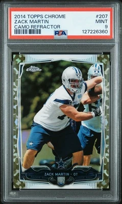 2014 Topps Chrome #207 Zack Martin Camo Refractor /499 PSA 9 MINT - Image 1 of 2