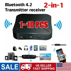 2in1Bluetooth Transmitter Receiver Wireless Adapter TV Home Stereo A2DPAudio Lot - Picture 1 of 13