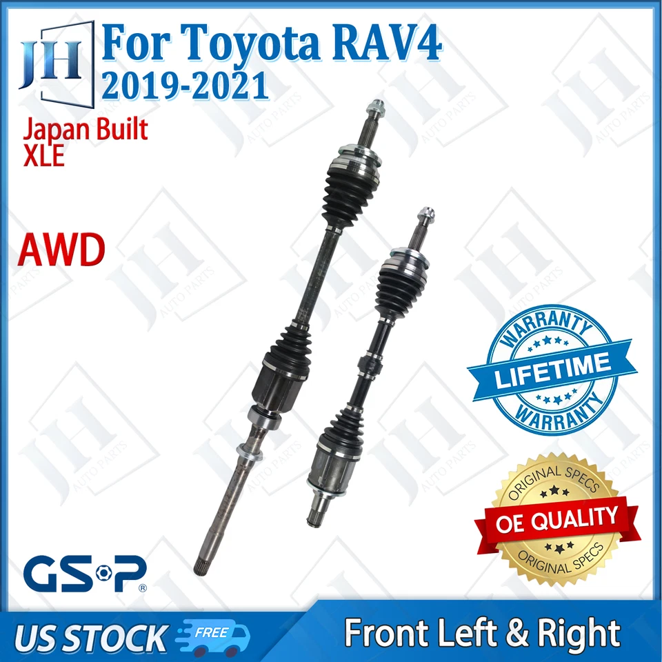 OE Front Pair Left Right CV Axle Shaft For 19-21 Toyota RAV4 XLE AWD Japan Built - Image 1 of 4