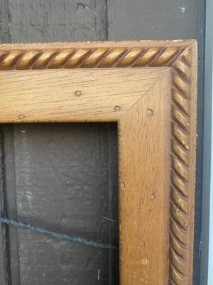 Marco de fotos de madera rústica 14 x 22 3/4 SOPORTA 11 x 20 marco de arte borde estilo cuerda Foto 1 de 4