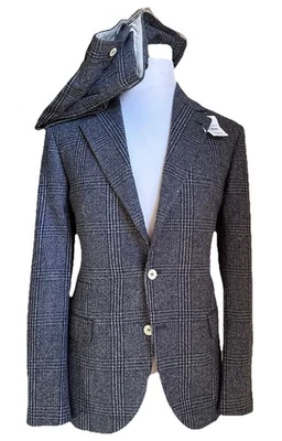 Новый с Ярлыками $8100 BRUNELLO CUCINELLI Glen клетку костюм джинсовой ткани 40R США/50R ЕС Италии - Изображение 1 из 4
