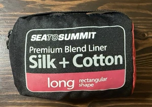Sea To Summit  Silk+Cotton Sleeping Bag Liner w/ Stuff Sack Long Rectangle NWOT - Picture 1 of 5
