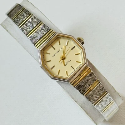 Vintage Helbros Small Face Women's Two Tone Dress Watch Silver Gold 20103 - Image 1 of 4