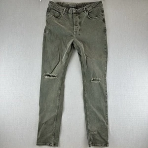 Ksubi Chitch Surplus Jeans Mens Size W36 L32 Green Distressed Straight Pockets - Foto 1 di 13