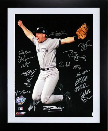 Foto firmada por los Yankees 16x20 1998 WS Champs Scott Brosius MVP 18 sigs Beckett LOA Foto 1 de 1