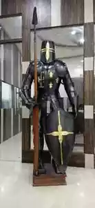 Traje de armadura portátil caballero medieval cruzado combate armadura de cuerpo completo - Imagen 1 de 3
