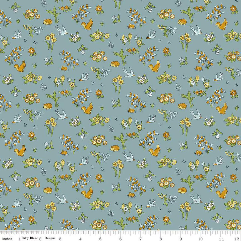 Fat Quarter Liberty Fabrics Woodland Walk Misty Morning Forest Friends A Foto 1 de 1