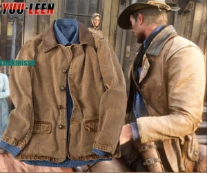 Arthur Morgan Coat Jacket Shirt Cosplay Costume Cotton Mens Outwear RDR2 Outfit - Picture 1 of 8