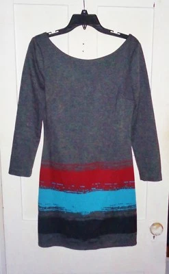 Vestido suéter para mujer Tracy Reese Plenty gris, rojo, azul talla mediana Foto 1 de 3