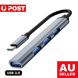 Multi USB 3.0 Type-C Hub 4 Port High Speed Slim Compact Expansion Splitter - Picture 1 of 5