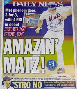 STEVEN MATZ AUTOGRAPHED 16x20 COLOR PHOTO (NEW YORK METS) - W/ COA! - Picture 1 of 2