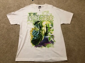 Marvel Mad Engine Incredible Hulk Comic T Shirt White Green Hulk Rare NWT - Picture 1 of 5