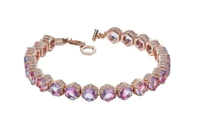 PARK LANE WATERCOLOR Honeycomb Rose Goldtone Hexagonal Mini Bracelet 7"+1" LtdEd - Image 1 of 2