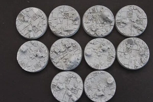 40 mm round Custom Scenic Lost City Resin  Bases lot of 10 - Picture 1 of 1