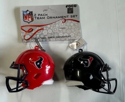 Houston Texans Helmet - 2 pack - Plastic Christmas Tree Holiday Ornament Logo - Image 1 of 2