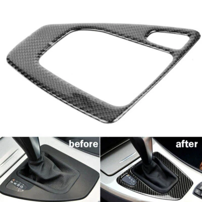 Cubierta de palanca de cambios del panel de cambios de fibra de carbono para BMW Serie 3 E90 E92 328i 335i Foto 1 de 4