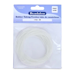 Beadalon Rubber Tubing (Neoprene), 1.7 mm (.067 in), Frosted, 5 m (16.4 ft) - Picture 1 of 1