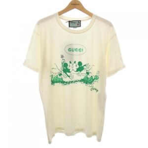 Disney X GUCCI 604176 XJB6U Mickey Mouse T-shirt Size M Beige Authentic Men Used