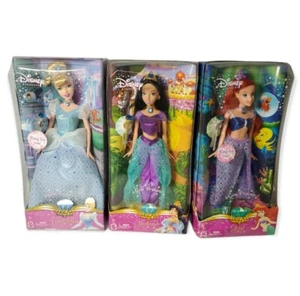 Lotto 3 Bambole Disney Gemma Principessa Ariel Cenerentola Gelsomino NUOVE Mattel - Foto 1 di 7