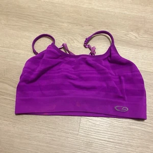 champion Sport BH Medium M Lila Stretchig Streifen Kabellos Max Support AO - Bild 1 von 7