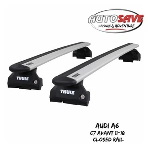 Thule Alu WingBar Evo Silver Roof Bars to fit Audi A6 C7 Avant 11-18 Closed Rail - Picture 1 of 1
