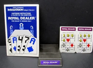 ROYAL DEALER, Intellivision, Mattel 1982, Cartridge, Manual & Overlays, Tested - Picture 1 of 1