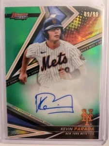 2022 Topps Bowman's Best Kevin Parada Green Refractor Auto /99 Mets - Picture 1 of 4