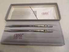 VINTAGE CROSS PEN AND PENCIL SET CHROME BURGUNDY 220105 NEW IN BOX