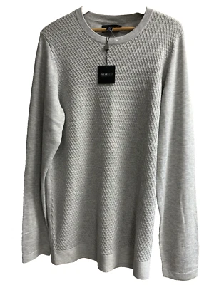 Мужской вязаный пуловер Kenneth Cole свитер Awearness шерстяная смесь приталенный размер XLT. Серый - Изображение 1 из 4