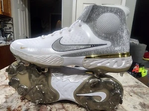 Botines de béisbol Nike Alpha Huarache Elite 3 medios blancos plateados dorados CZ6542-102 - Imagen 1 de 13