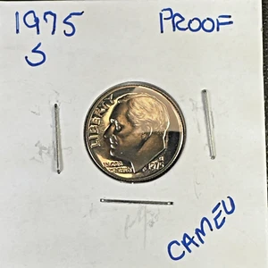 1975-S Roosevelt Dime Cameo PROOF (Brilliant Uncirculated) San Francisco Mint - Picture 1 of 3