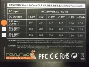 Rasurbo Silent & Case DLP45.1 ATX Netzteil 450 Watt #33604 - Afbeelding 1 van 1