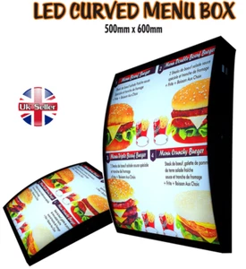 LED Geschwungene Menübox Beleuchtetes Brettschild Restaurant Mitnehmen Hochwertig - Bild 1 von 3