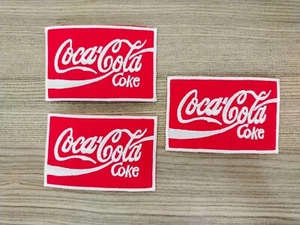 3pcs Coke Coca Cola Soda Drink Enjoy Food Diet Patches Embroidered or Iron On - Picture 1 of 7