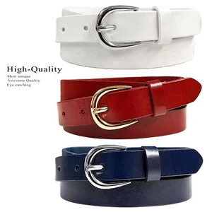 Kids Belt Girls Belt 100% One Piece Full Grain Genuine Leather Belt 1" wide - Picture 1 of 23