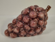Ceramic purple grapes bunch shiny glazed fruit decorative figurine Unbranded