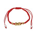 Adjustable Braided Gold Pi Xiu Kabbalah String Bracelet Gift for Couples