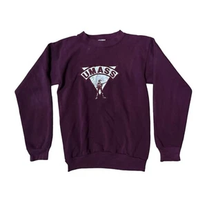 Sudadera De Colección Tultex UMass Minutemen Talla Mediana Granate USADA Usada Hecha en EE. UU. - Imagen 1 de 5