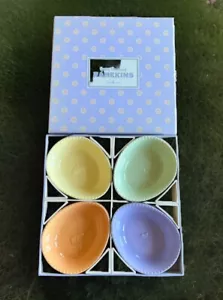 Easter Williams Sonoma Spring Egg Shaped Ramekins Dish Set Of 4 Deadstock - Picture 1 of 13