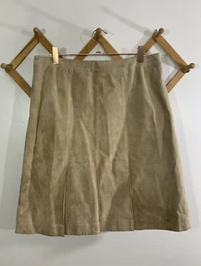 Ann Taylor Loft Skirt Suede Leather Pleated 6 - Picture 1 of 8