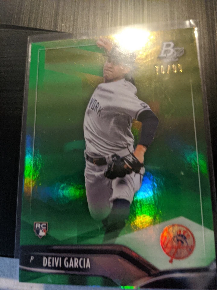 2021 Bowman Platinum Deivi Garcia Rc #63  Green Ice Foil #’ed 70/99!! Yankees - Image 1 of 2