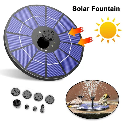 Springbrunnen mit Solar Panel Wasserpumpe Schwimmender Fontäne Pumpe für Garten - Bild 1 von 4