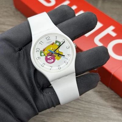 NUEVO✅ESQUELETO✅ Reloj Swatch Originals CANDINETTE Blanco Silicona Unisex SUOW148 Foto 1 de 4