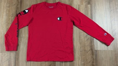 Kids Champion Heritage Long Sleeve Logo Graphic Tee Red Sz L - Image 1 of 4