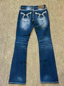Big Star Jeans Women’s 25R Slim Liv Boot Thick Stitch Dark Blue Wash Western - Picture 1 of 5