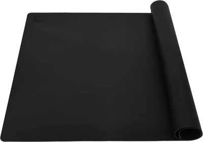 Alfombrilla de contador de silicona gruesa grande 23,4" por 15,6", calor 23,4" L x 15,6" W, negra  Foto 1 de 4